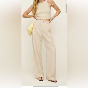 Reformation Mason Pant in Oyster Size 6P NWT